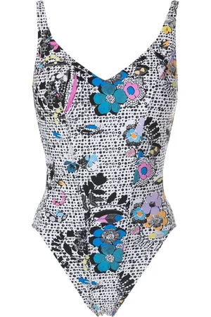 AMIR SLAMA Graphic-print scoop-back swimsuit