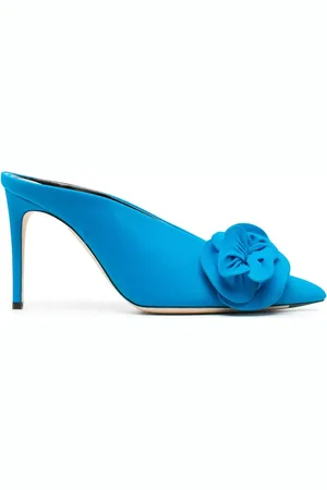 Victoria Beckham Floral-appliqu?? 105mm leather mules