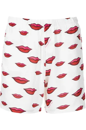 AMIR SLAMA Lips-print cotton shorts