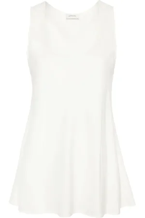 LEMAIRE Scoop-neck satin tank top