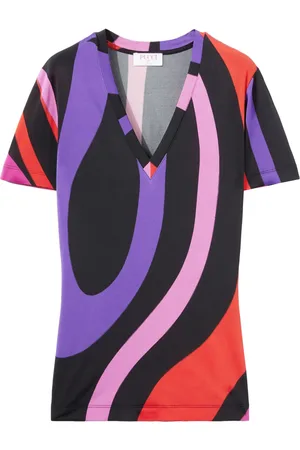 Puccini Marmo-print satin T-shirt