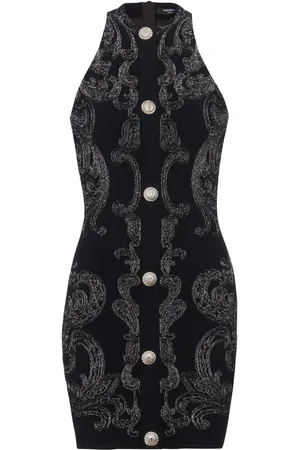 Balmain Paisley-pattern halterneck minidress