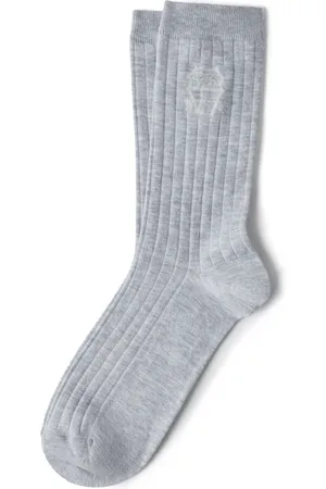 Brunello Cucinelli Intarsia-logo knitted socks