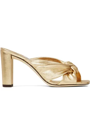 Jimmy Choo Avenue metallic-finish leather mules