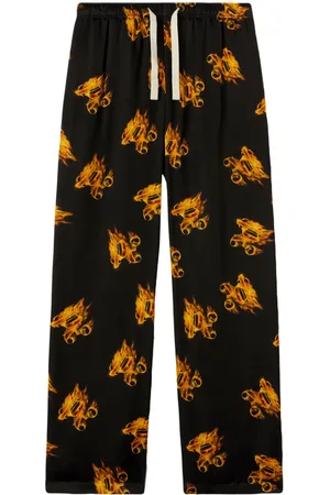 Palm Angels Burning monogram-embroidered track pants