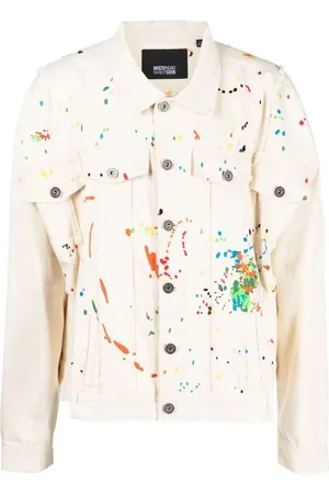 MOSTLY HEARD RARELY SEEN Paint-embroidered denim jacket