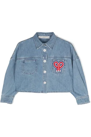 PHILOSOPHY DI LORENZO SERAFINI Logo-embroidered cropped denim jacket
