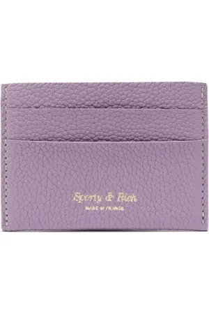 Sporty & Rich Logo-stamp leather cardholder