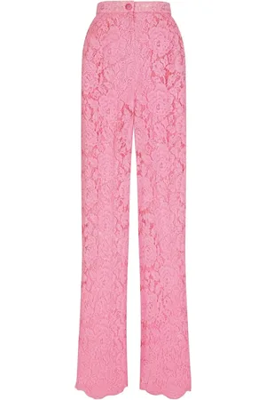 Dolce & Gabbana Floral-lace flared trousers