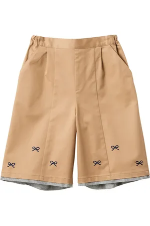 Familiar Bow-print wide-leg trousers