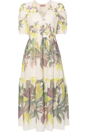 Twin-Set Jungle-print muslin dress