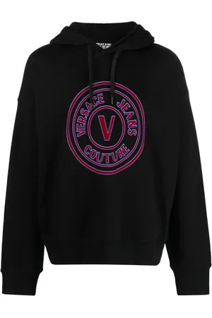 VERSACE Logo-print cotton hoodie