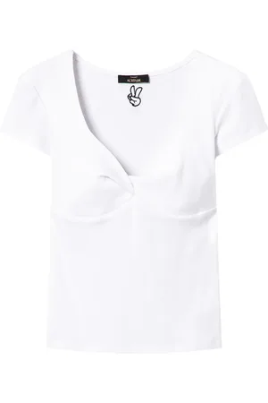 Twin-Set Knot-detailing ribbed-knit T-shirt