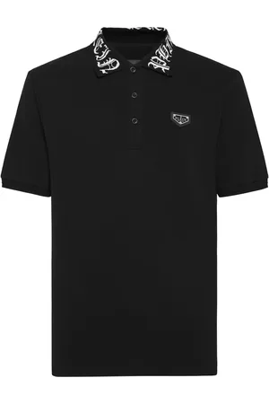 Philipp Plein Gothic-print piqu?? polo shirt
