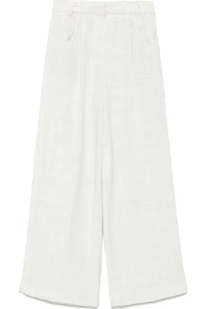 Maje Wide-leg tweed trousers