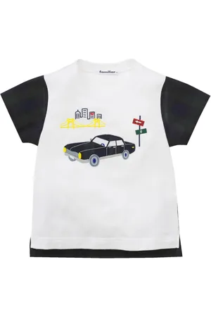 Familiar Motif-embroidered cotton T-shirt