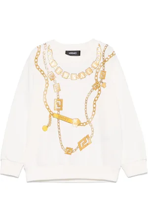 VERSACE Loghi necklace-print sweatshirt