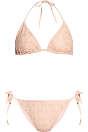Balmain Logo-print triangle bikini