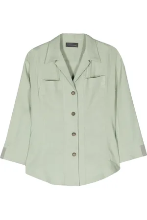 LORENA ANTONIAZZI Camp-collar linen-blend shirt