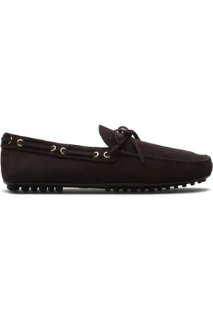 CAR SHOE Bow-detail suede driving shoes