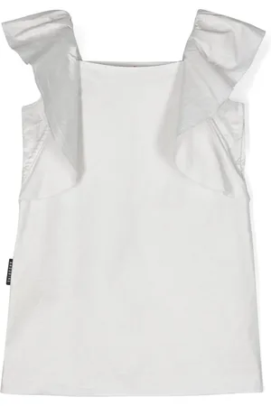 Le pandorine Square-neck ruffle-detail dress