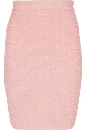 Balmain PB-intarsia knitted mini skirt