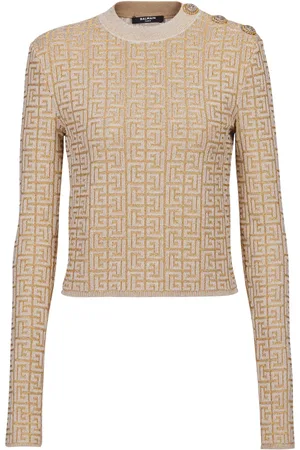Balmain Labyrinth pattern knitted top