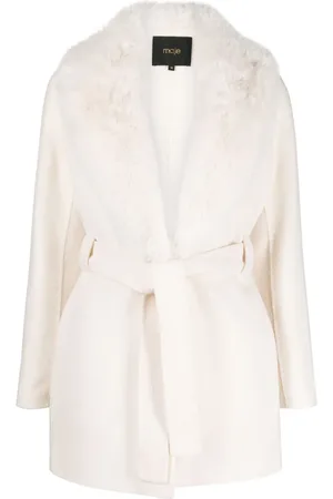 Maje Belted faux-fur coat