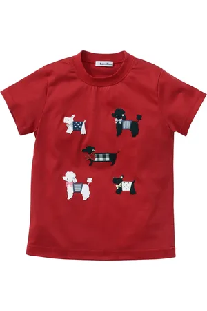 Familiar Dog-embroidered cotton T-shirt