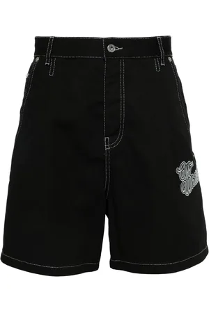 OFF-WHITE Embroidered-logo denim shorts