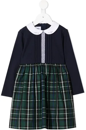 Familiar Tartan-skirt midi dress
