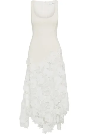 Oscar de la Renta Orchid Guipure tweed sleeveless dress