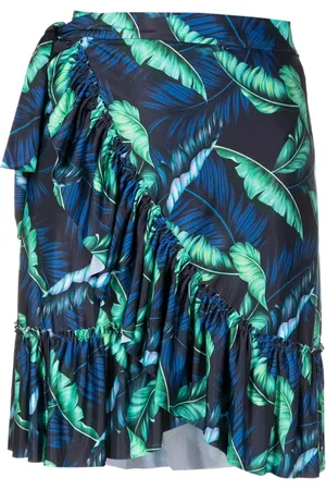 Lygia & Nanny Laurita ruffled leaf-print miniskirt