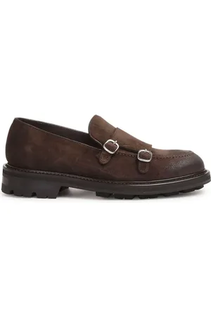 CENERE GB Leather monk shoes