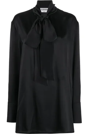 Jil Sander Pussy bow silk-satin blouse