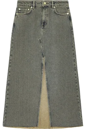 Ganni Long denim skirt