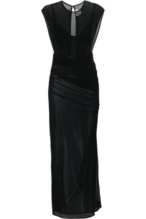 Jean Paul Gaultier Flocked-logo maxi dress