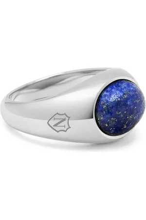 Nialaya Lapis lazuli engraved signet ring