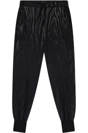 Stella McCartney Wood-grain effect tapered trousers