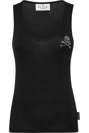 Philipp Plein Crystal-embellished cotton tank top