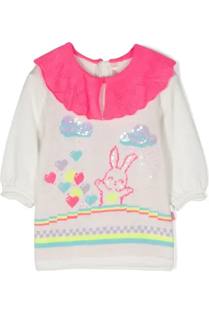 Billieblush Graphic-print bib-collar dress