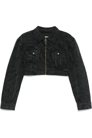 ROTATE Zebra-print denim jacket