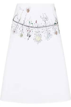 Fabiana Filippi Bead-embellished cotton skirt