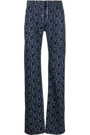 Ludovic De Saint Sernin Monogram-print straight-leg trousers