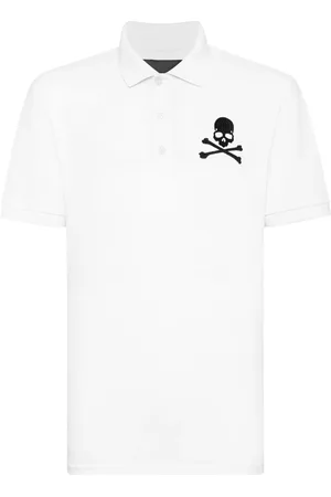 Philipp Plein Skull&Bones-print cotton polo shirt