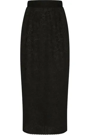 Dolce & Gabbana Floral-lace midi skirt