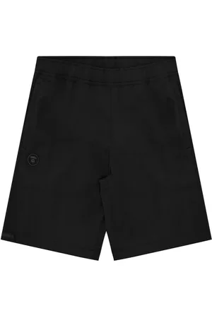 A Bathing Ape Moonface logo-patch shorts