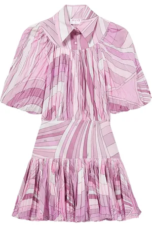 Puccini Irude-print pleated dress