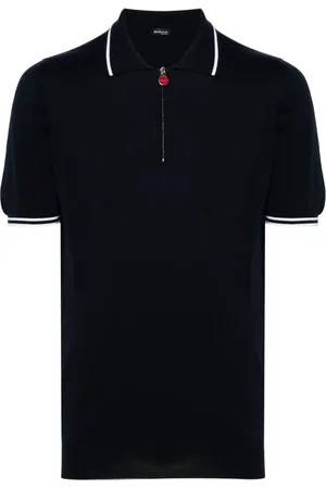 Kiton Zip-up cotton polo shirt