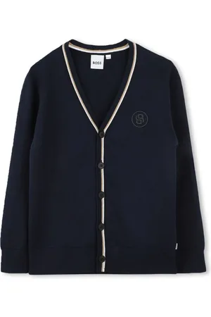 HUGO BOSS Logo-embroidered cotton cardigan